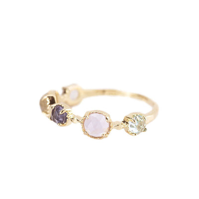 Anillo de Plata S925 con Topacio Lunar, Cordierita y Amatista - Image 6