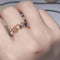 Anillo de Plata S925 con Topacio Lunar, Cordierita y Amatista