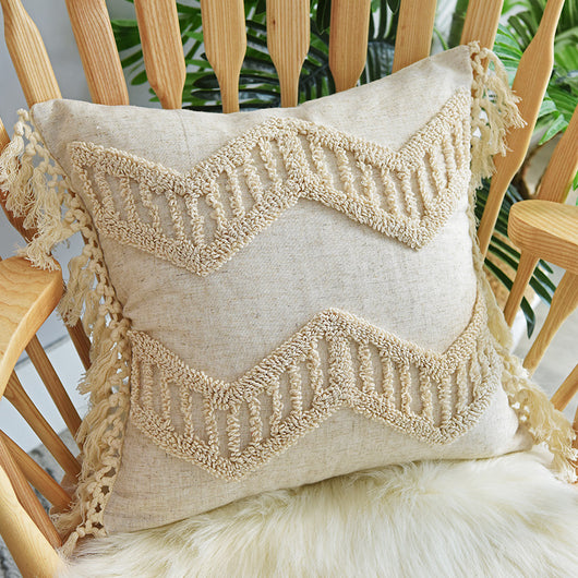 Funda de Almohada Acolchada con Detalles Pespuntados