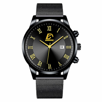 Reloj de Pulsera Hombre Malla Metálica con Calendario - Cuarzo Elegante - Image 11