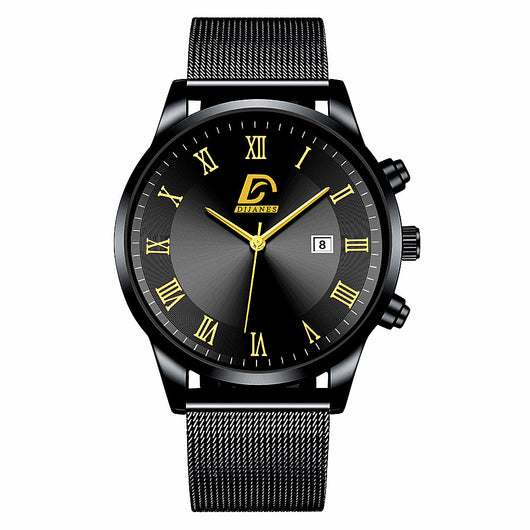 Reloj de Pulsera Hombre Malla Metálica con Calendario - Cuarzo Elegante - Image 11