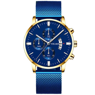 Reloj de Hombre Azul con Correa de Malla - Cuarzo Deportivo - Image 6