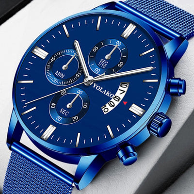 Reloj de Hombre Azul con Correa de Malla - Cuarzo Deportivo - Image 8