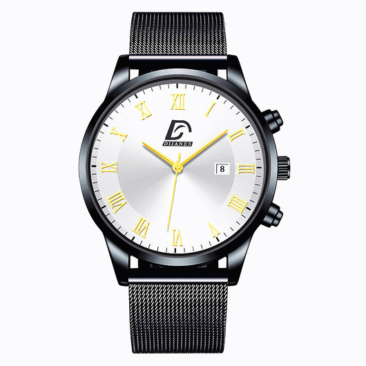Reloj de Pulsera Hombre Malla Metálica con Calendario - Cuarzo Elegante - Image 2