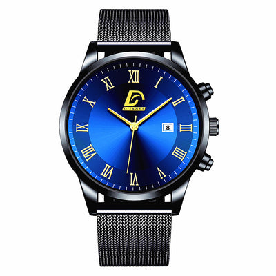 Reloj de Pulsera Hombre Malla Metálica con Calendario - Cuarzo Elegante - Image 3