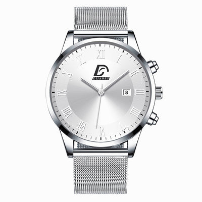 Reloj de Pulsera Hombre Malla Metálica con Calendario - Cuarzo Elegante - Image 4