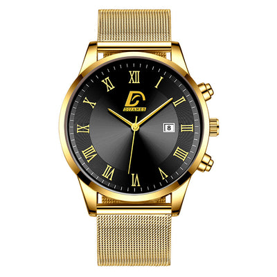 Reloj de Pulsera Hombre Malla Metálica con Calendario - Cuarzo Elegante - Image 5
