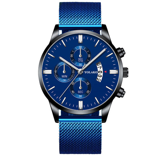 Reloj de Hombre Azul con Correa de Malla - Cuarzo Deportivo - Image 3