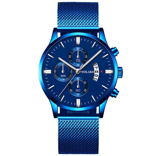 Reloj de Hombre Azul con Correa de Malla - Cuarzo Deportivo - Image 2