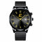 Pulseira preta, mostrador preto