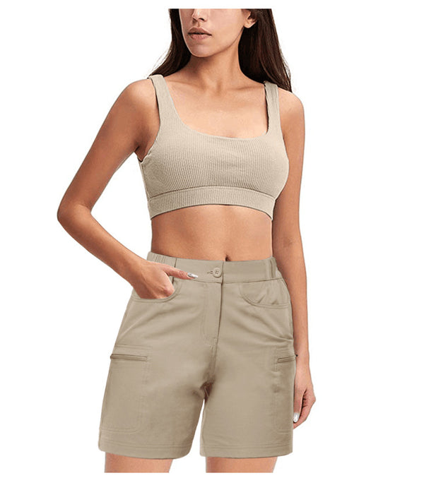 Pantalón de Cintura Elástica con Bolsillos Laterales y Cierre