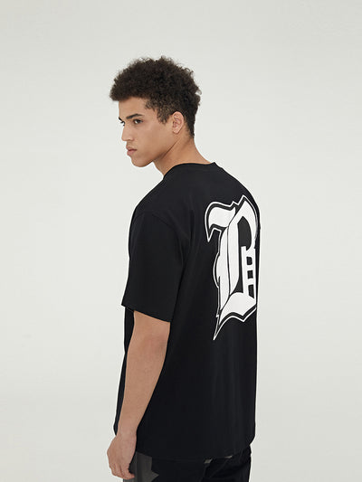 Camiseta Básica Suelta de Algodón con Estampado Logo Gothic Boneless - Image 9