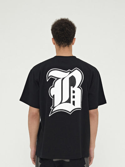 Camiseta Básica Suelta de Algodón con Estampado Logo Gothic Boneless - Image 10