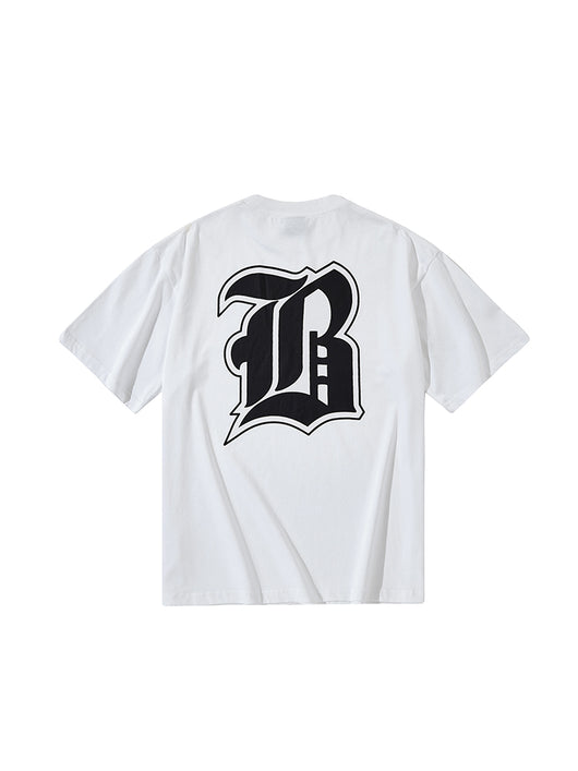 Camiseta Básica Suelta de Algodón con Estampado Logo Gothic Boneless - Image 7