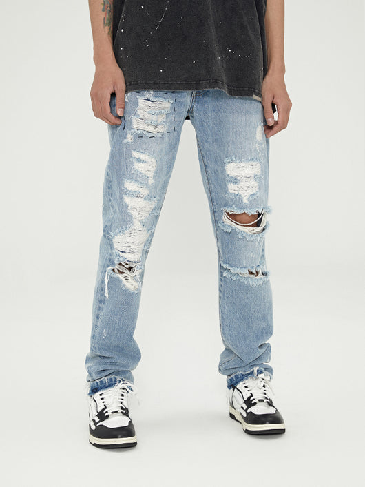 Jeans Retro Vintage Desgastados con Roturas y Bordes Crudos - Image 8