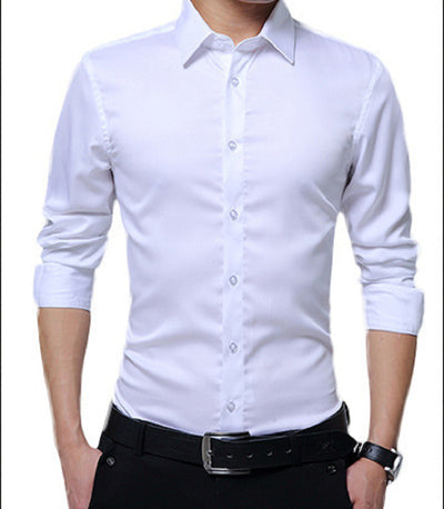 Camisa Slim Fit de Manga Larga Estilo Coreano para Hombre - Image 8