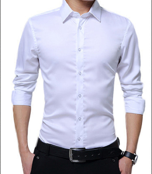 Camisa Slim Fit de Manga Larga Estilo Coreano para Hombre - Image 8