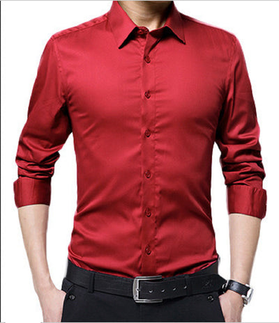 Camisa Slim Fit de Manga Larga Estilo Coreano para Hombre - Image 5