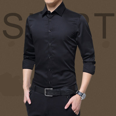 Camisa Slim Fit de Manga Larga Estilo Coreano para Hombre - Image 6