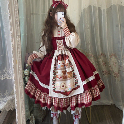 Vestido Infantil Rojo Navidad y Año Nuevo con Capa y Manga Larga - Image 7