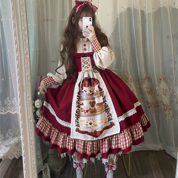 Vestido Infantil Rojo Navidad y Año Nuevo con Capa y Manga Larga