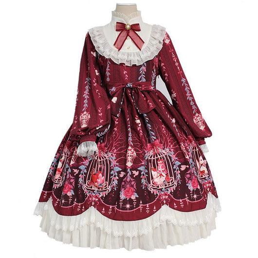 Vestido Largo de Invierno con Lazo y Encaje - Manga Larga Elegante - Image 10