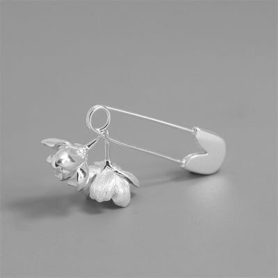 Broche de Plata Esterlina Jazmín Nostálgico S925 para Mujer - Image 10
