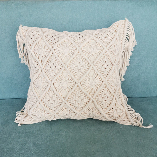 Funda de Cojín Tejida a Mano Marroquí Beige - Image 8