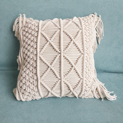 Funda de Cojín Tejida a Mano Marroquí Beige - Image 5