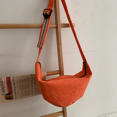 Bolso de Hombro Pana Rayas Reflectantes - Image 4