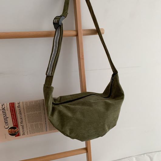 Bolso de Hombro Pana Rayas Reflectantes - Image 5