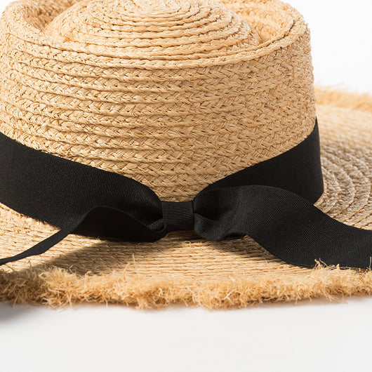 Sombrero de Rafia con Lazo Plano y Cinta Decorativa - Image 3