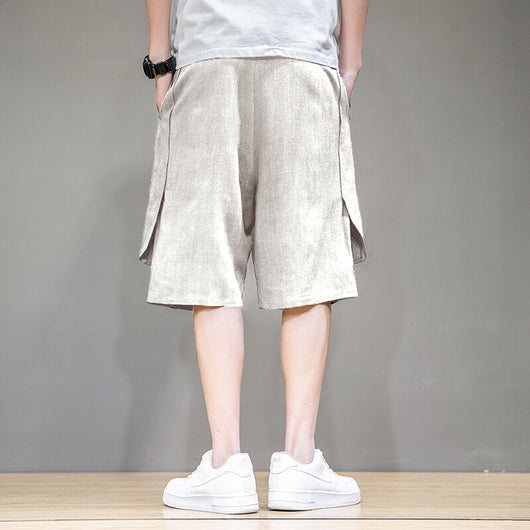 Pantalones de Lino Holgados Talla Grande - Shorts y Pantalones Casuales de 5 Puntos - Image 5