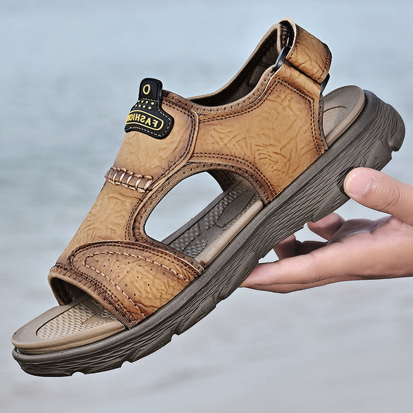 Sandalias Deportivas Talla Grande en Cuero para Hombre