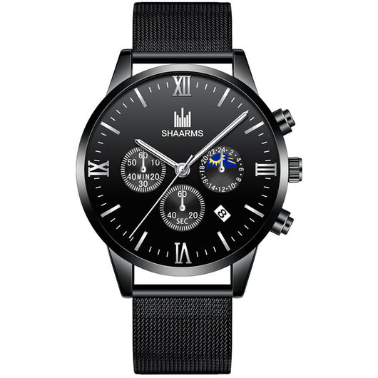 Reloj de Cuarzo con Calendario Escala Romana Sol, Luna y Estrellas - Image 14
