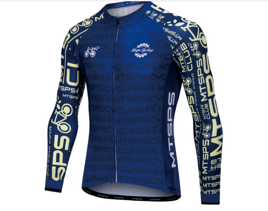 Jersey de Ciclismo Manga Larga con Estampado - Transpirable y Secado Rápido