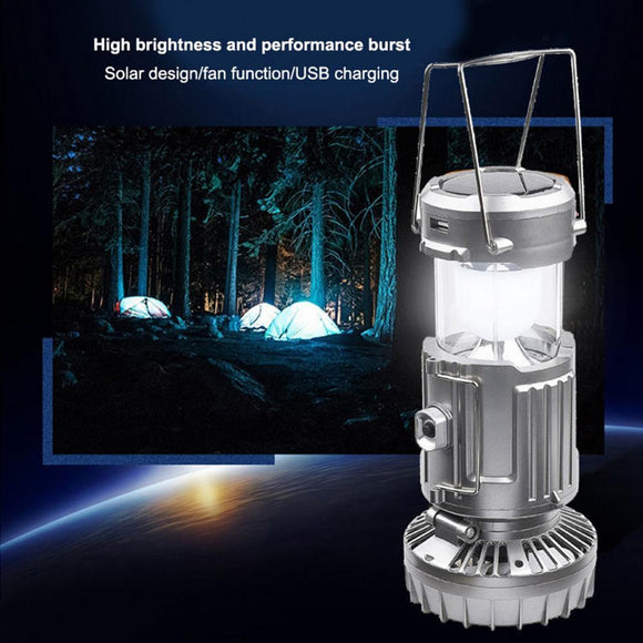 Ventilador Solar Portátil Impermeable para Camping y Actividades al Aire Libre