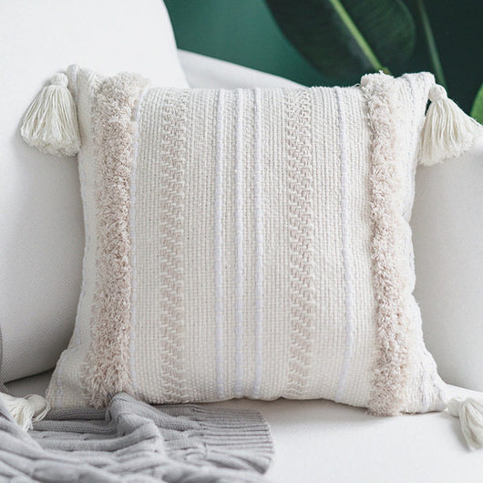 Funda de Cojín Tejido de Algodón con Borlas Estilo Marroquí - Image 6