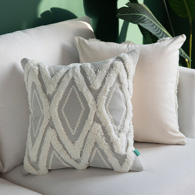 Funda de Cojín Tejido de Algodón con Borlas Estilo Marroquí - Image 2