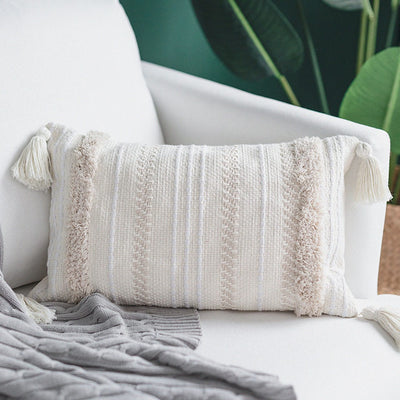 Funda de Cojín Tejido de Algodón con Borlas Estilo Marroquí - Image 5