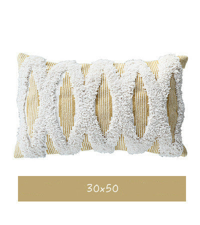 Funda de Cojín Decorativo de Algodón Tejido con Diseño de Rayas Acolchado - Image 6
