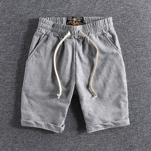 Pantalones Cortos Deportivos Británicos de Algodón para Hombre - Estilo Casual Five-Point
