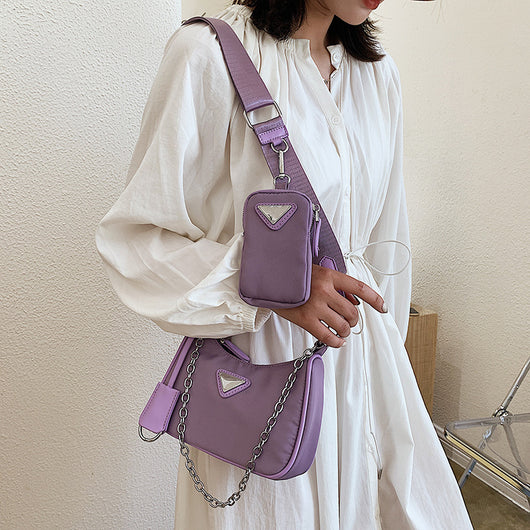 Bolso Bandolera Mujer Texturizado Tendencia Coreana con Cadena - Image 5