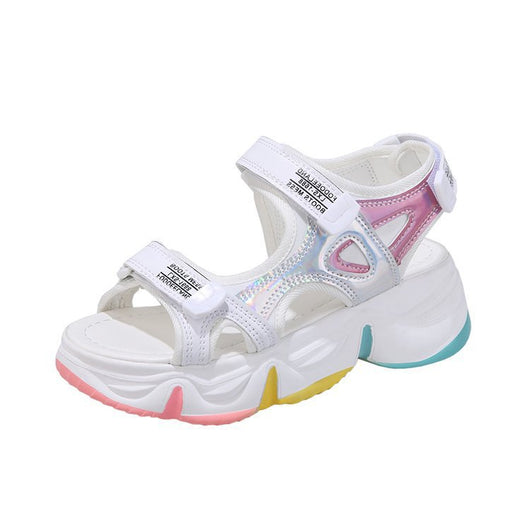 Sandalias Deportivas Mujer Estilo Hada Romano con Suela Gruesa Arcoíris - Image 4
