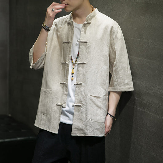 Camisa Hombre Lino Algodón Estilo Chino - Image 3