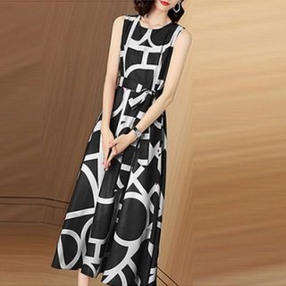 Vestido Elegante para Oficina O Cuello Mujer Verano - Image 10