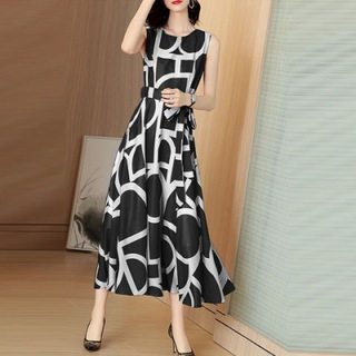 Vestido Elegante para Oficina O Cuello Mujer Verano - Image 13