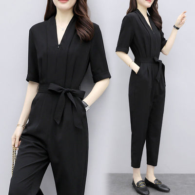 Overol Tipo Jumpsuit de Cintura Alta en Chifón - Image 8
