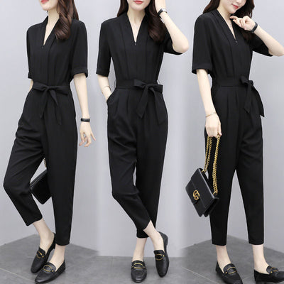 Overol Tipo Jumpsuit de Cintura Alta en Chifón - Image 10