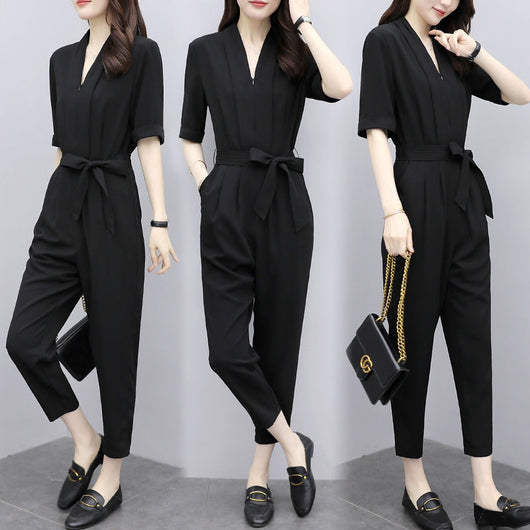 Overol Tipo Jumpsuit de Cintura Alta en Chifón - Image 10